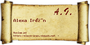 Alexa Irén névjegykártya