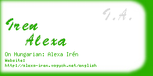 iren alexa business card