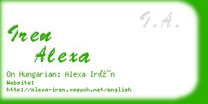 iren alexa business card